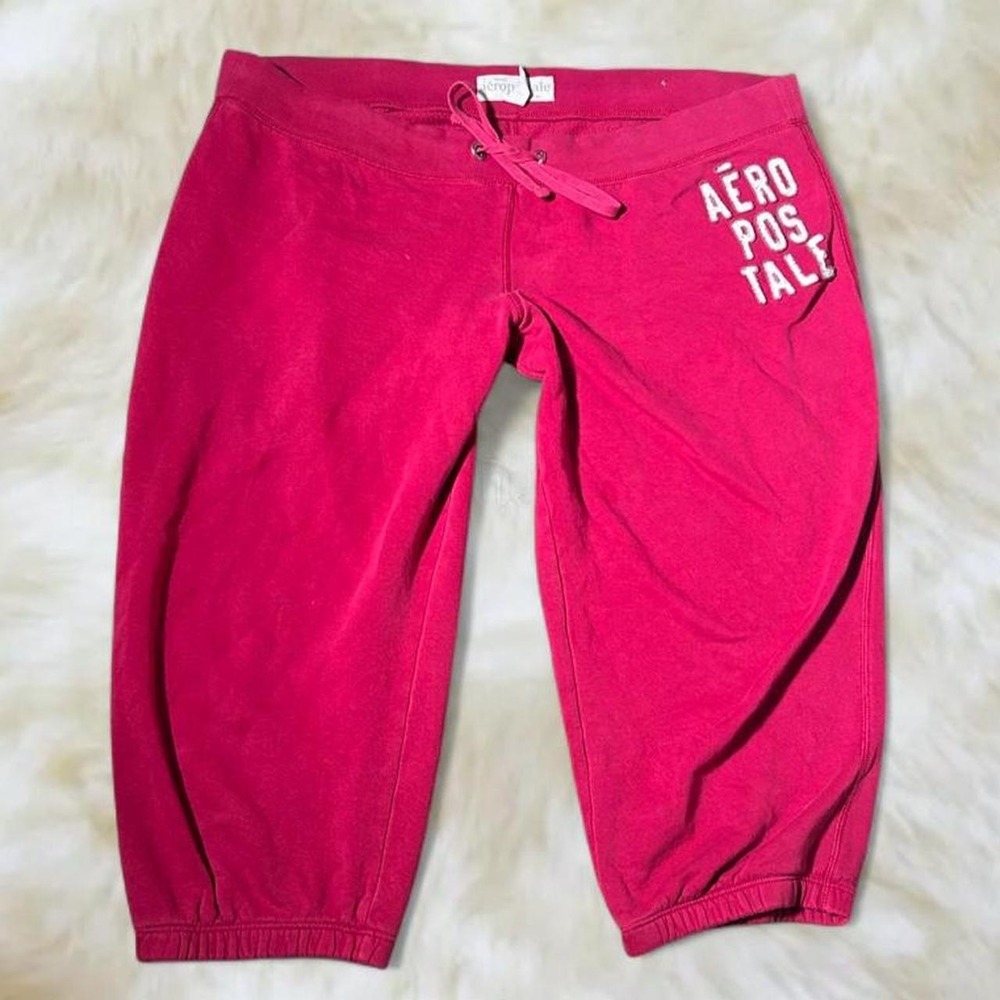 Aeropostale Vintage Y2K Capri Sweatpants Hot Pink XL XXL Low Rise Cropped Pants